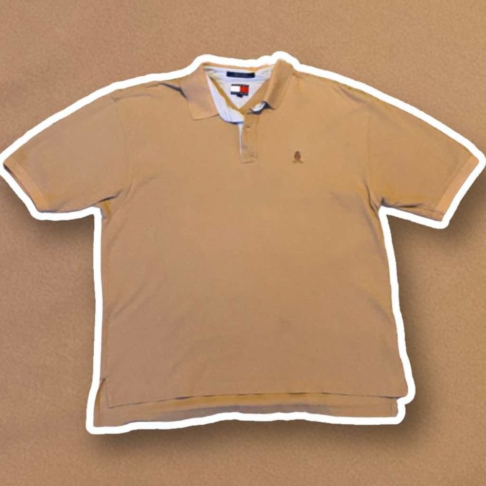Tommy Hilfiger Polo Tan with Vintage Logo Men’s Size XL
